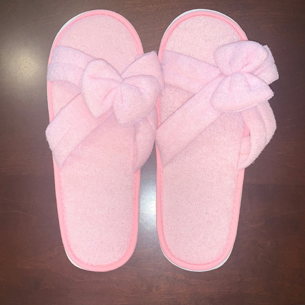 Pink Bow Slippers